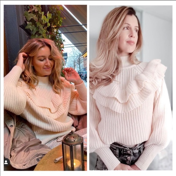 H&M BLOGGERS FAVORITE RUFFLED SWEATER π¦ - Picture 6 of 12